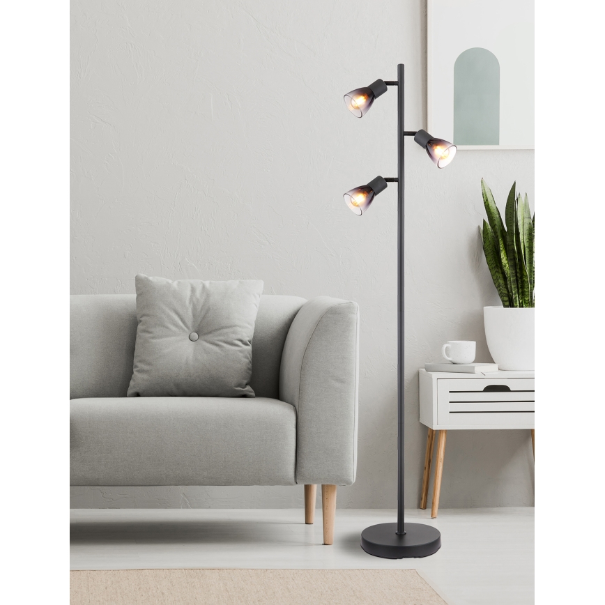 Globo - Lampadaire 3xE14/25W/230V noir