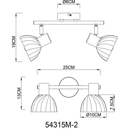 Globo - Faretto 2xE14/40W/230V oro