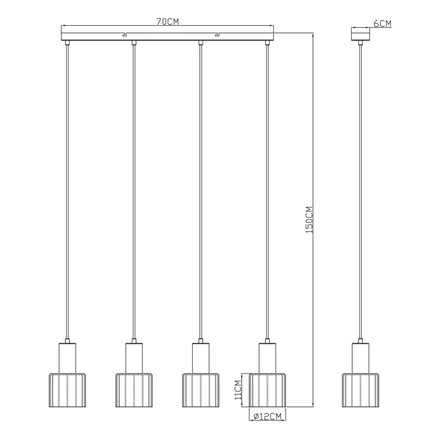 Globo - Lampadario sospeso con cavo 4xE27/40W/230V