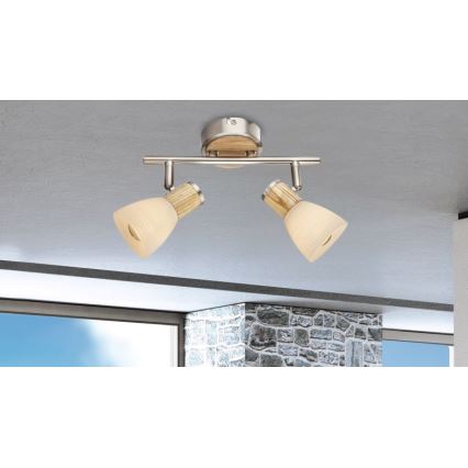Globo - Faretto 2xE14/40W/230V cenere