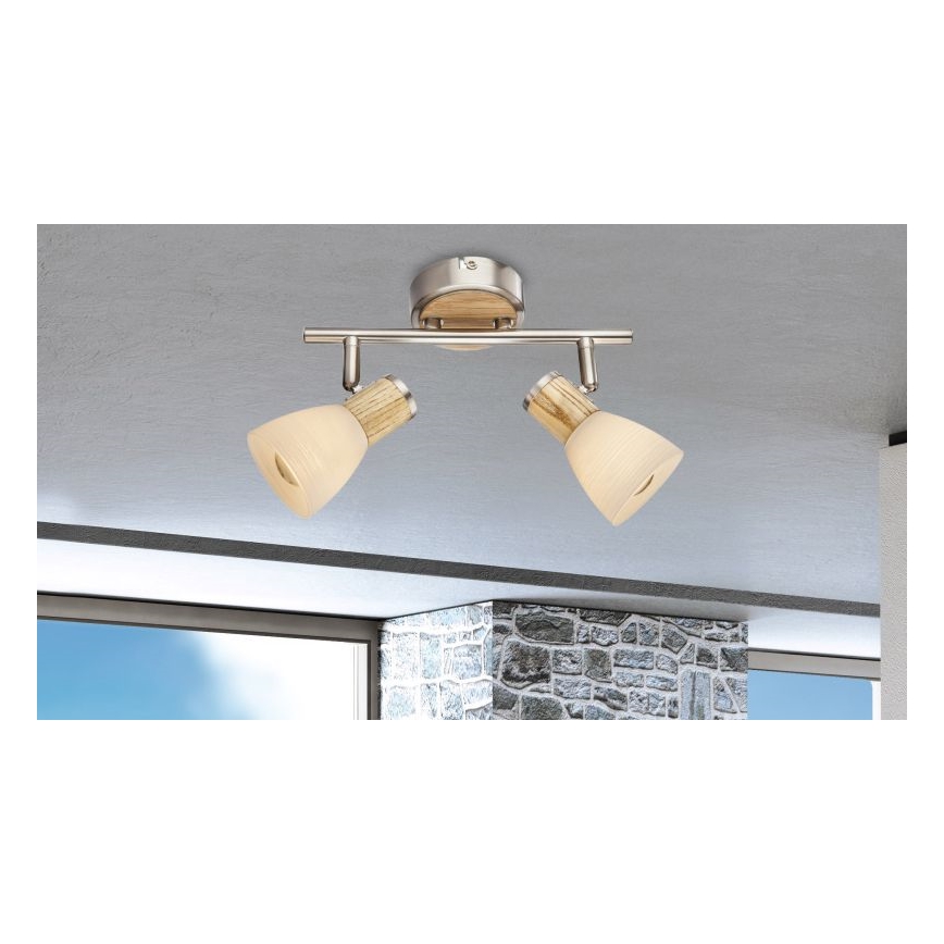 Globo - Faretto 2xE14/40W/230V cenere