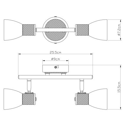 Globo - Faretto 2xE14/40W/230V cenere