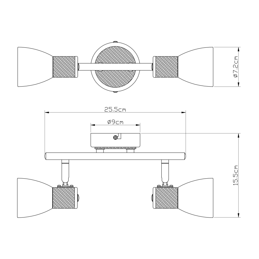 Globo - Faretto 2xE14/40W/230V cenere