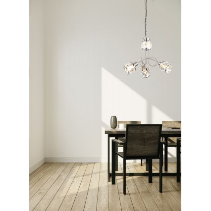 Globo - LED Lampadario a sospensione con catena 3xE14/40W/230V + LED/5W