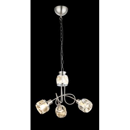 Globo - LED Lampadario a sospensione con catena 3xE14/40W/230V + LED/5W