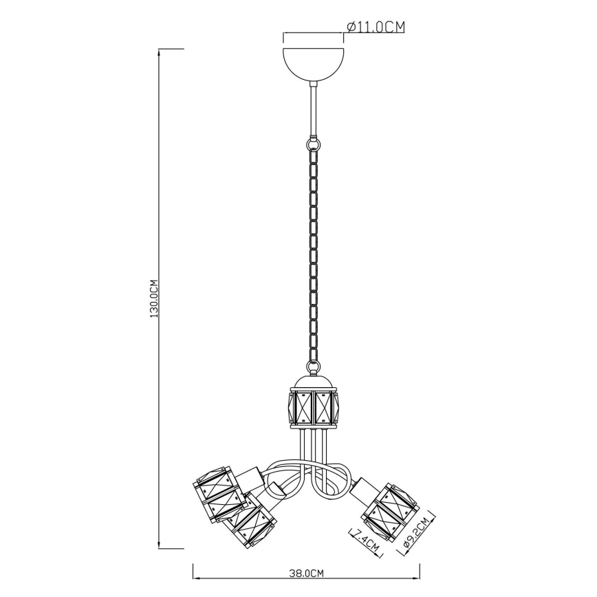 Globo - LED Lampadario a sospensione con catena 3xE14/40W/230V + LED/5W