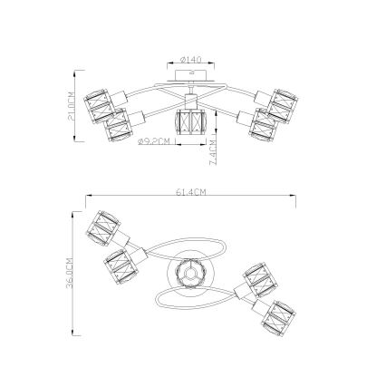 Globo - Lampadario a plafone 5xE14/40W/230V