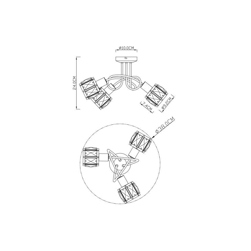 Globo - Lampadario a plafone 3xE14/40W/230V