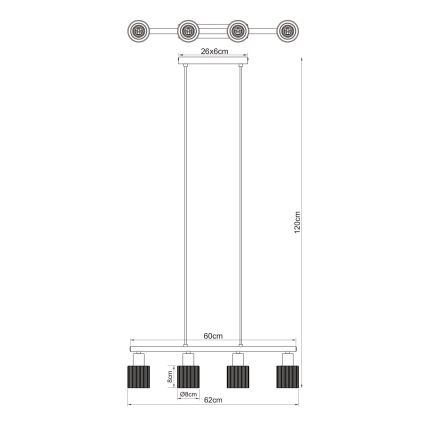 Globo - Lampadario a sospensione su cavo 4xE14/25W/230V