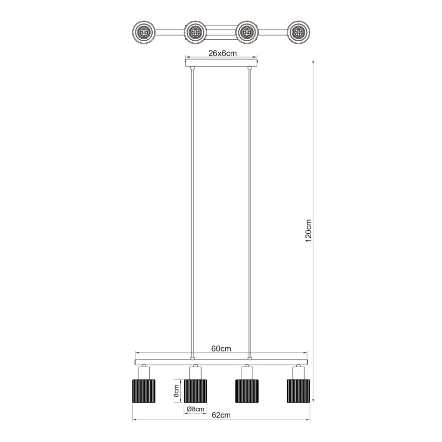 Globo - Suspension sur câble 4xE14/25W/230V