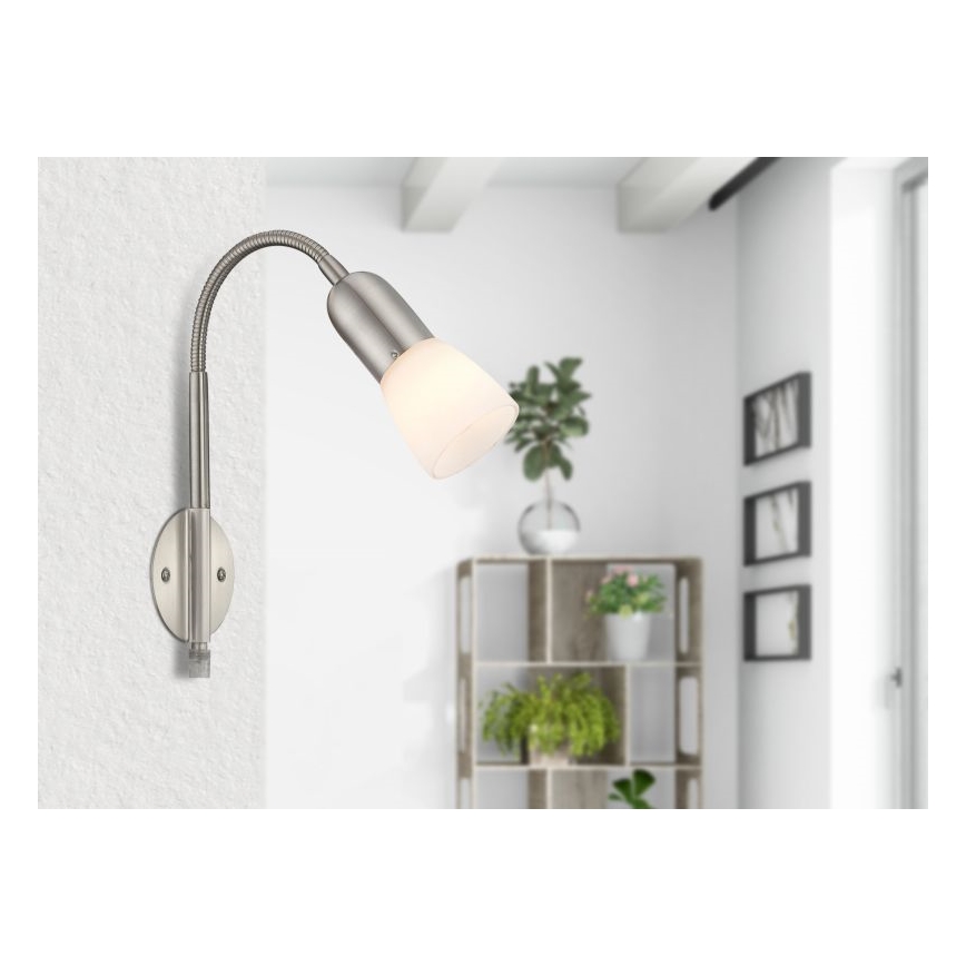 Globo - Flessibile piccola lampada 1xE14/40W/230V cromo opaco