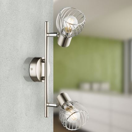 Globo - Deckenstrahler 2xE14/40W/230V mattchrom