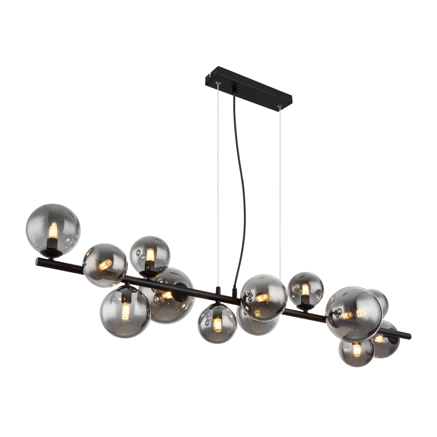 Globo - Lampadario LED a sospensione con filo 13xG9/3,5W/230V fumé/nero