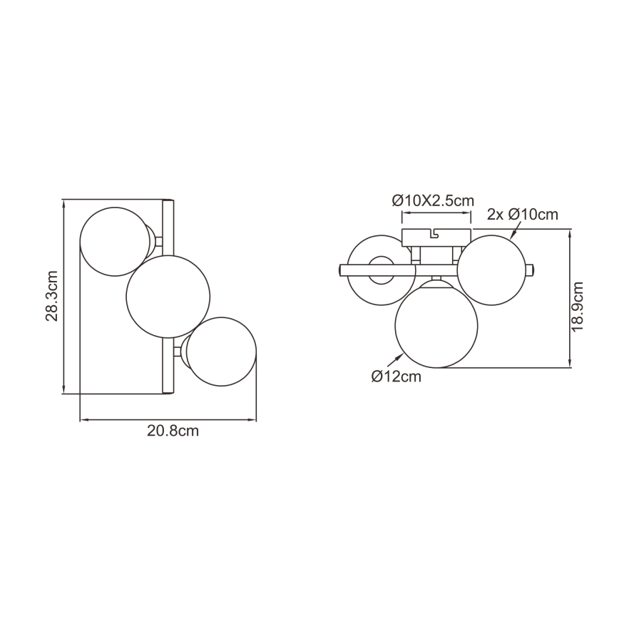 Globo - Lampadario a plafone LED RIHA 3xG9/3,5W/230V