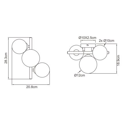 Globo - LED-Aufbauleuchte RIHA 3xG9/3,5W/230V
