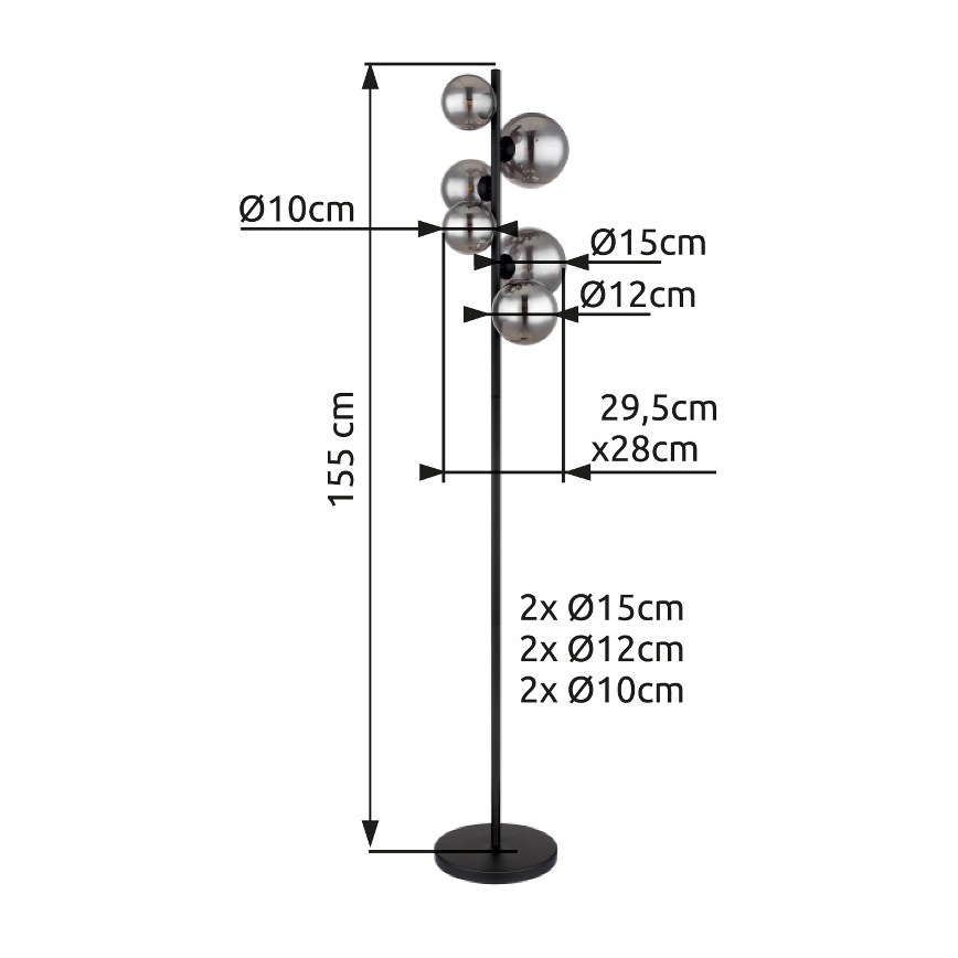 Globo - Lampada LED da terra 6xG9/3,5W/230V fumé/nero