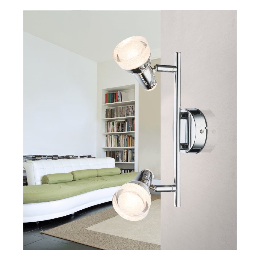 Globo - Faretto LED 2xLED/4W/230V cromo lucido