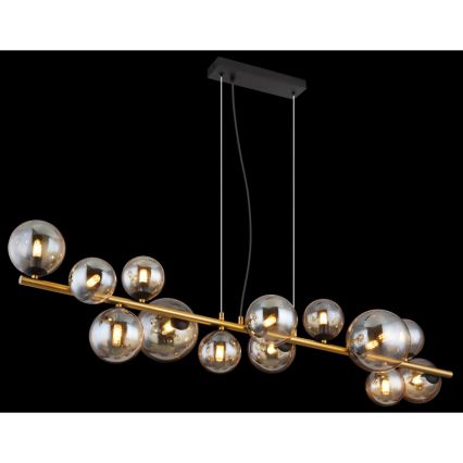 Globo - Suspension filaire LED 13xG9/3,5W/230V fumé/marron