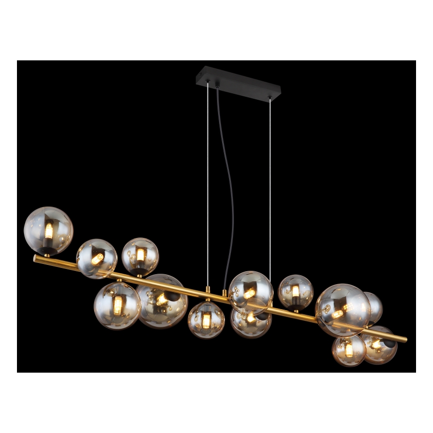Globo - Suspension filaire LED 13xG9/3,5W/230V fumé/marron
