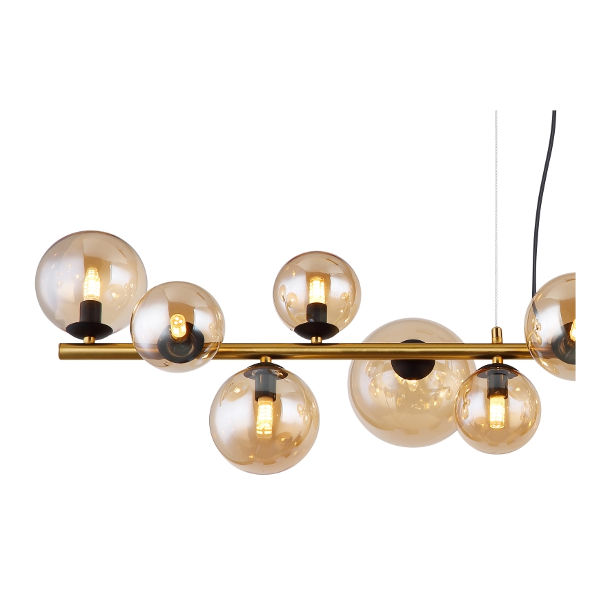 Globo - Suspension filaire LED 13xG9/3,5W/230V fumé/marron