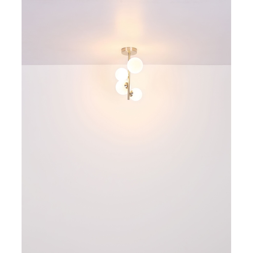 Globo - Lampadario a sospensione con supporto rigido LED 4xG9/3W/230V cromo opaco