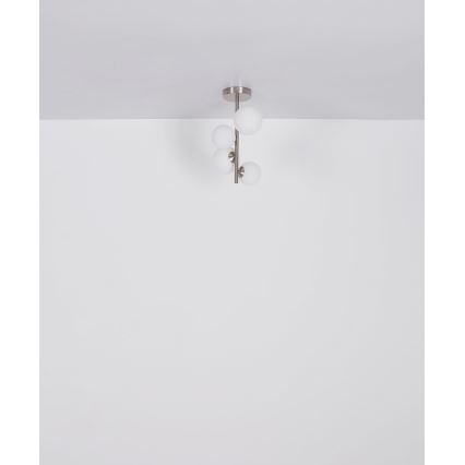 Globo - Lampadario a sospensione con supporto rigido LED 4xG9/3W/230V cromo opaco