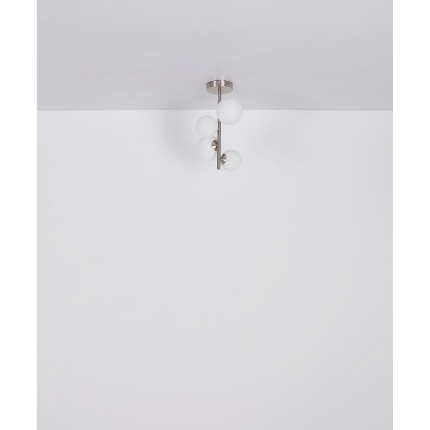 Globo - Lampadario a sospensione con supporto rigido LED 4xG9/3W/230V cromo opaco