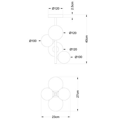 Globo - Lampadario a sospensione con supporto rigido LED 4xG9/3W/230V cromo opaco