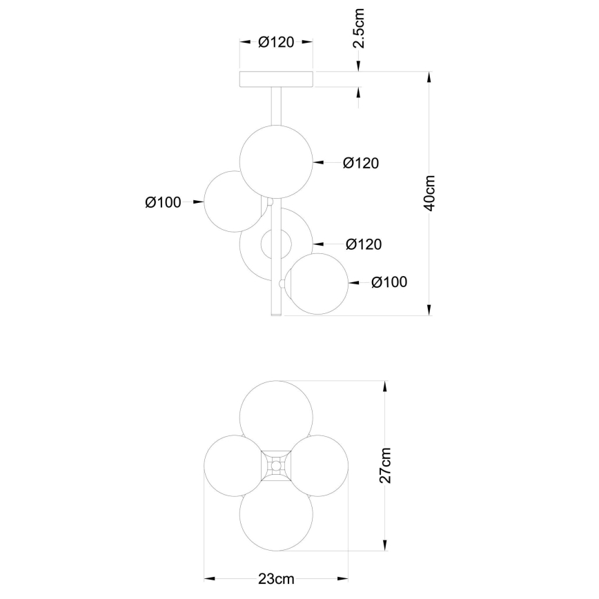 Globo - Lampadario a sospensione con supporto rigido LED 4xG9/3W/230V cromo opaco