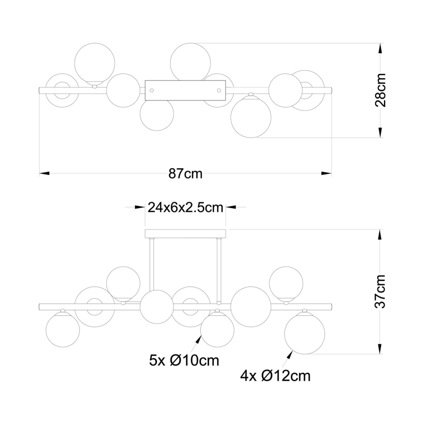 Globo - LED-Deckenleuchte an Stange 9xG9/3W/230V matt Chrom