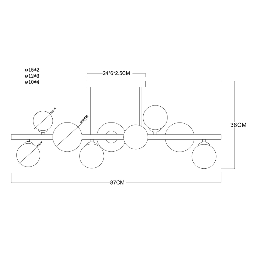 Globo - Lustre LED à tige 9xG9/3,5W/230V