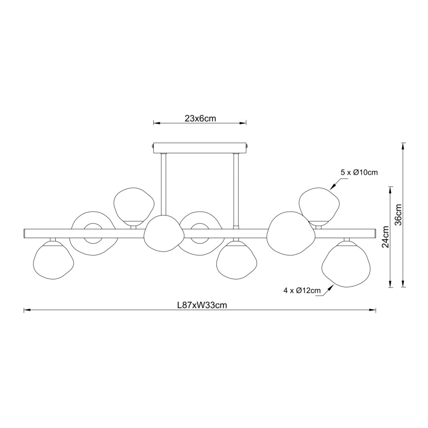 Globo - Pendelleuchte mit Stange 9xG9/5W/230V 33x87 cm