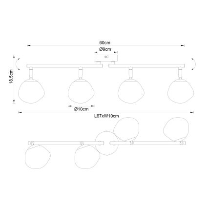 Globo - Deckenspot 4xG9/5W/230V