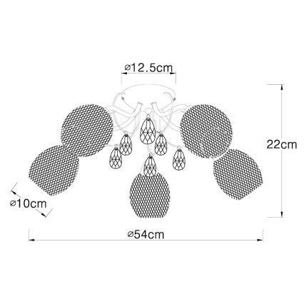 Globo - Lampadario a plafone 5xE14/40W/230V