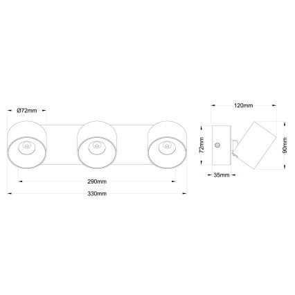 Globo - Faretto LED 3xLED/6W/230V