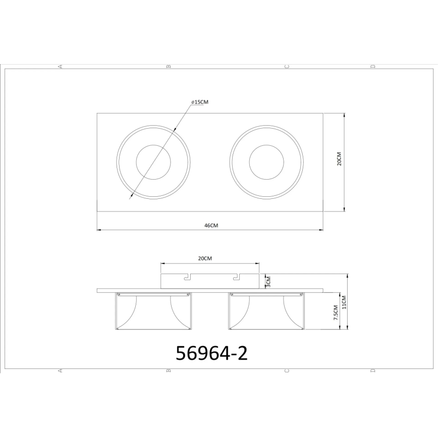 Globo - LED Deckenleuchte LED/24W/230V 3000K 46x20 cm Messing