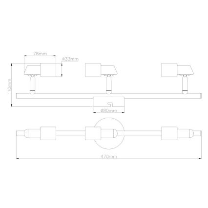 Globo - Faretto LED 3xGU10/3W/230V