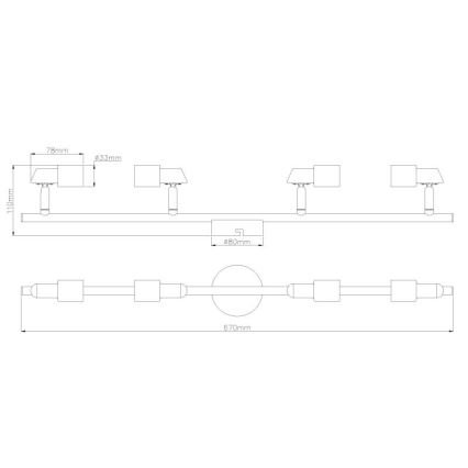 Globo - Faretto LED 4xGU10/3W/230V
