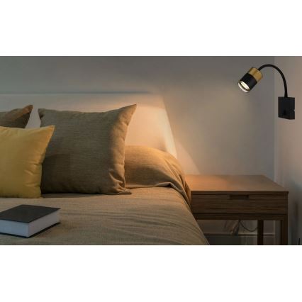 Globo - Faretto da parete 1xGU10/25W/230V nero/oro