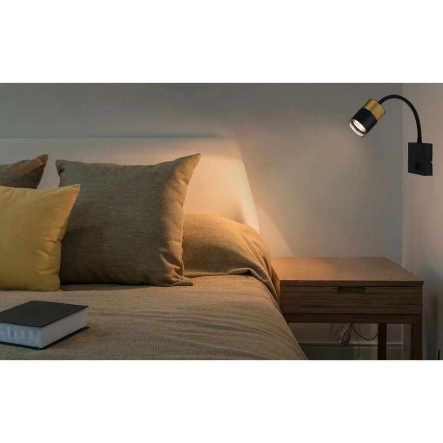 Globo - Faretto da parete 1xGU10/25W/230V nero/oro