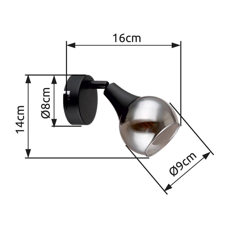 Globo - Faretto da parete 1xE14/40W/230V nero