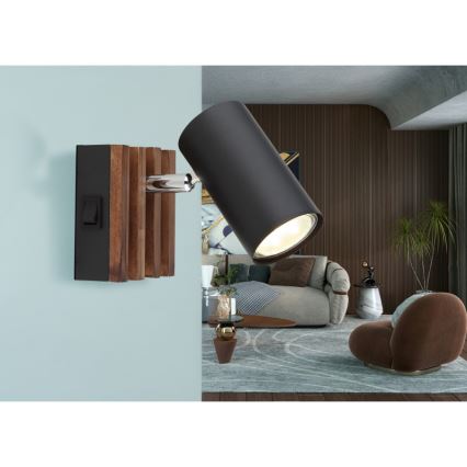 Globo - Faretto da parete 1xGU10/25W/230V nero