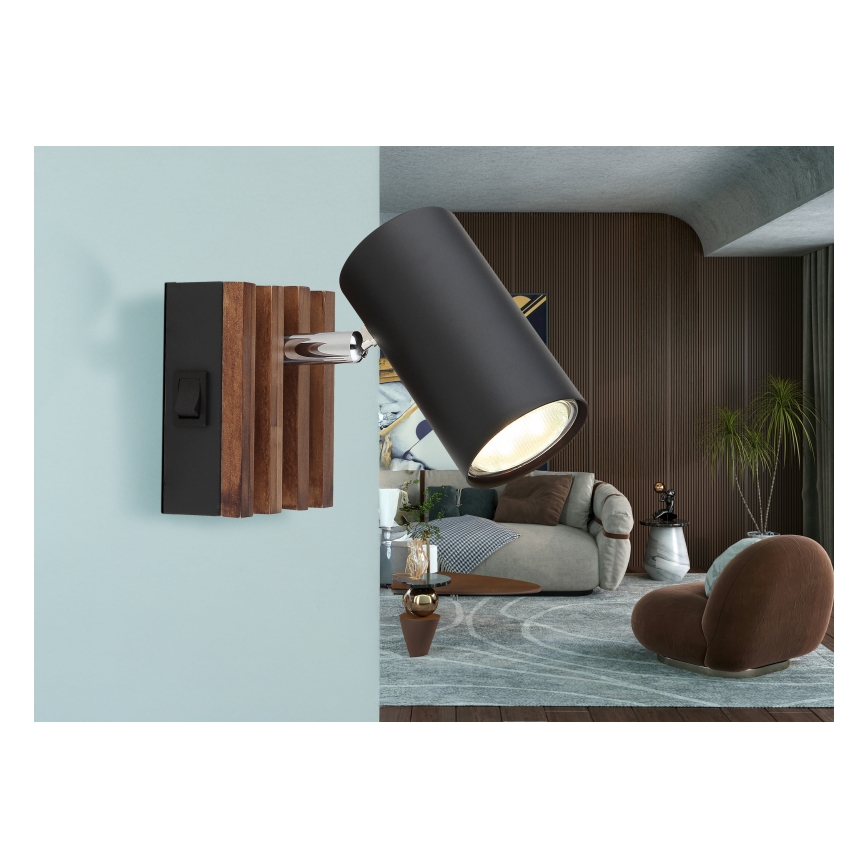 Globo - Faretto da parete 1xGU10/25W/230V nero