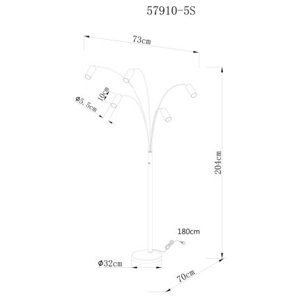 Globo - Lampadaire 5xGU10/35W/230V