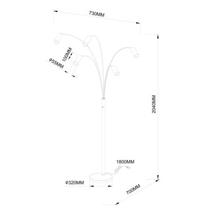 Globo - Lampada da terra 5xGU10/35W/230V