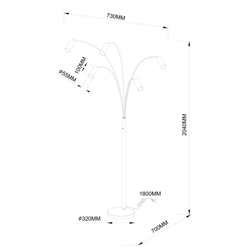 Globo - Lampada da terra 5xGU10/35W/230V