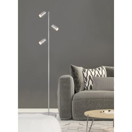 Globo - Lampada con piedistallo 3xGU10/5W/230V cromo opaco