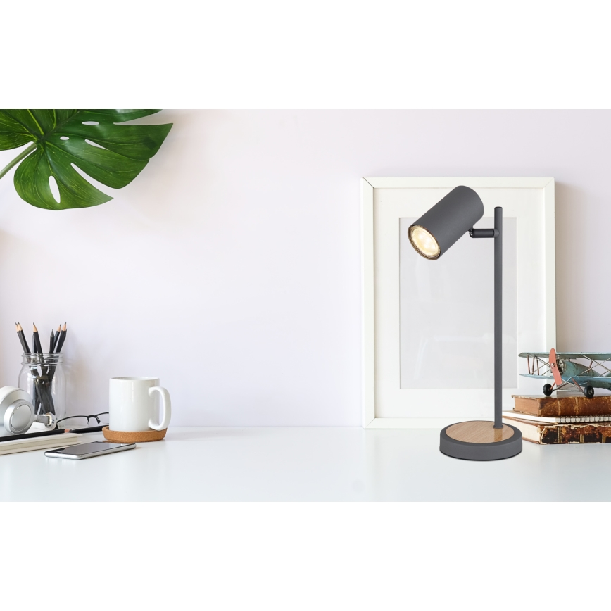 Globo - Lampada da tavolo 1xGU10/5W/230V grigio/marrone