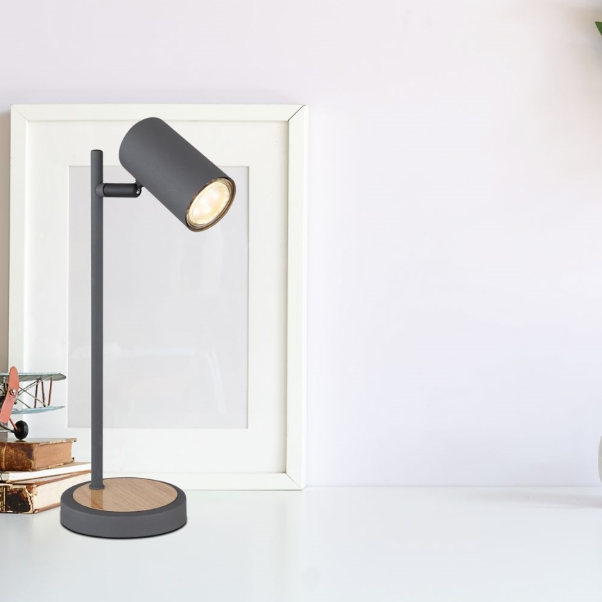 Globo - Lampada da tavolo 1xGU10/5W/230V grigio/marrone