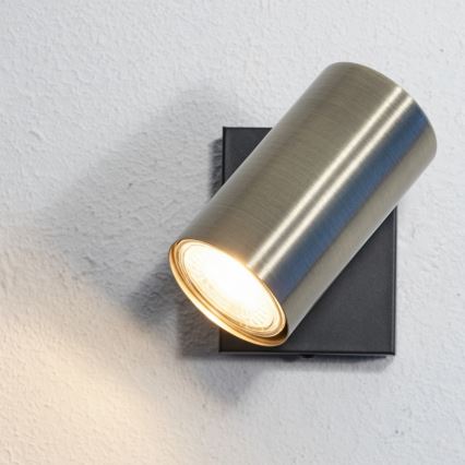 Globo - Faretto da parete 1xGU10/25W/230V nero/ottone